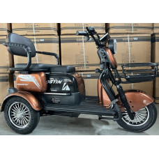 Трицикл Corso «OSTIN» SN-947743, двигун 1000W, акумулятор 72V 23Ah графеновий, коричневий + 1 ящик. акум, колеса 10"