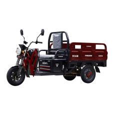 Трицикл РОЗІБРАНИЙ вантажний Corso «TRUCK CITY» CT-940567, двигун 800W, акумулятор 60V 45Ah графеновий, бордовий 7 МІСЦЬ+2ящик.акум, колеса 12"