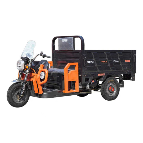Трицикл РОЗІБРАНИЙ вантажний Corso «TRUCK PRIME» PM-632199, двигун 2500W, акумулятор 72V 58Ah графен, 7МІСЦЬ+2акум, гідравл підйом кузова колеса 12"