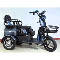 Трицикл Corso «PROTEX POWER» PL-934170, двигун 1200W, акумулятор 72V 24Ah літій-залізно-фосфатний, графітовий + 1 ящик. акум, колеса 10"