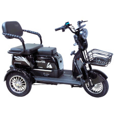 Трицикл Corso «OSTIN PRO» SN-470190, двигун 1200W, акумулятор 72V 28Ah графеновий, чорний + 1 ящик. акум, колеса 10"