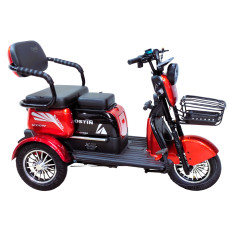 Трицикл Corso «OSTIN PRO» SN-208735, двигун 1200W, акумулятор 72V 28Ah графеновий, червоний + 1 ящик. акум, колеса 10"