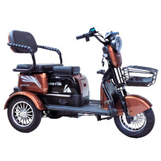 Трицикл Corso «OSTIN PRO» SN-569387, двигун 1200W, акумулятор 72V 28Ah графеновий, коричневий + 1 ящик. акум, колеса 10"