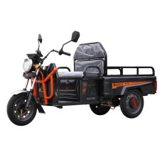 Трицикл РОЗІБРАНИЙ вантажний Corso «TRUCK ONE» BG-704512, двигун 800W, акумулятор 60V 32Ah графеновий, чорно-помаранч 5 МІСЦЬ+ 1 ящик.акум, колеса 12"