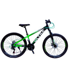 Велосипед 26 AL Corso «ULTRA» UL-26041 алюміній 13", (к-т SHIMANO) чорно-салатовий