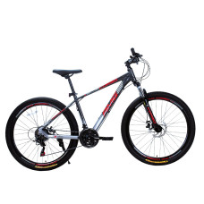 Велосипед 27.5 AL Corso «AMG» MG-27748 алюміній 17", (к-т SHIMANO) графітово-срібно-червоний