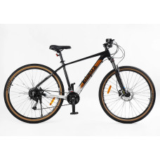 Велосипед 29 AL Corso «ENIGMA» NG-29305 алюміній 19", (к-т SHIMANO Alivio) вилка Santour гідравлічна, чорно-біло-помаранчевий