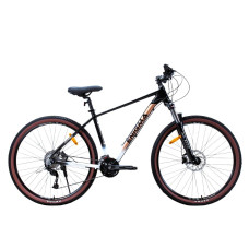 Велосипед 29 AL Corso «ENIGMA» NG-29747 алюміній 19", (к-т SHIMANO Alivio) вилка Santour гідравлічна, чорно-біло-коричневий
