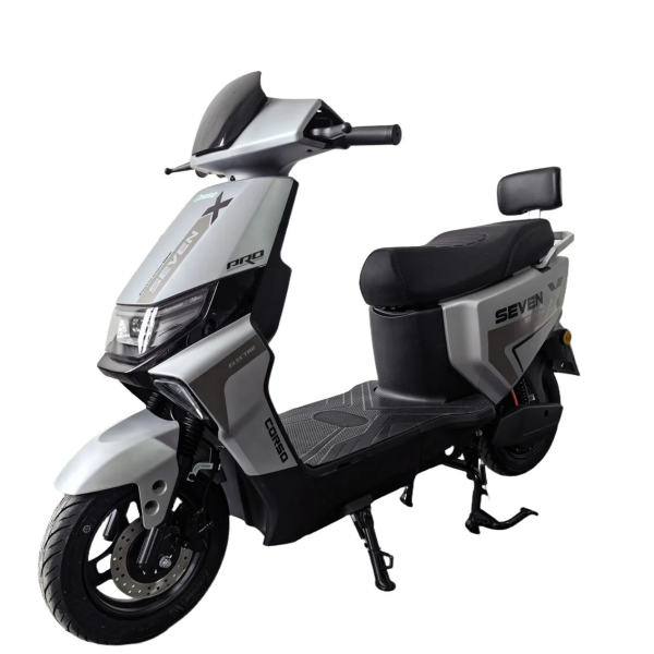 Електроскутер Corso «SevenX» SX-905069, двигун 1500W, акумулятор 72V 30Ah літій-залізо-фосфатний, срібний, колеса 10"