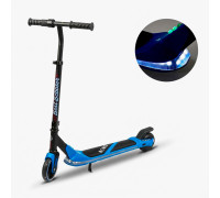 Електросамокат підлітковий Best Scooter 65322 двигун 150W, акумулятор літієвий 21.6V 2.6Ah, синій з підсвічуванням платформи, колеса 6"