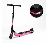 Електросамокат підлітковий Best Scooter 92434 двигун 150W, акумулятор літієвий 21.6V 2.6Ah, рожевий з підсвічуванням платформи, колеса 6"