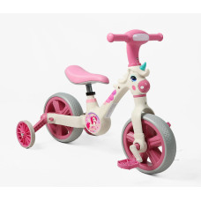 Велобіг-трансформер, 2-кол, 10 Best Trike JM-0410-4 рожевий, музика та підсвічування