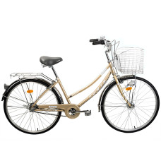 Велосипед FORTE CRYSTAL алюм.рама 17", колеса 26", бежевий  + корзинка