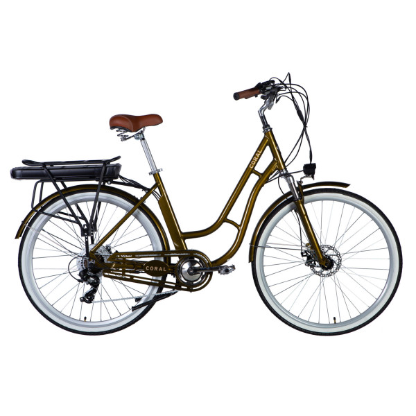 Велосипед з електроприводом 28" AL Dorozhnik eCORAL DD FR рама-19" 48B 13А*г 500Вт бронзовий 2026