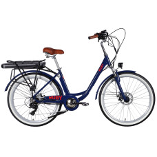 Велосипед з електроприводом 26" AL Dorozhnik eRUBY DD FR рама-17" 48B 15А*г 500Вт темно-синій 2026