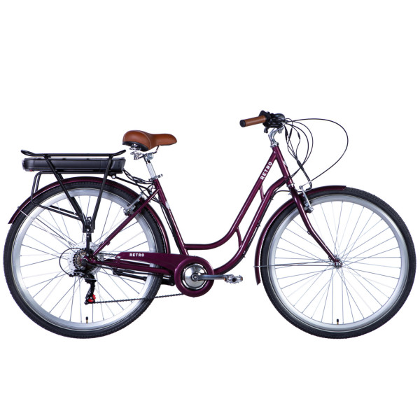Велосипед уцінений з електроприводом 28" ST Dorozhnik eRETRO Vbr FR рама-19" 36B 13А*г 500Вт малиновий 2026