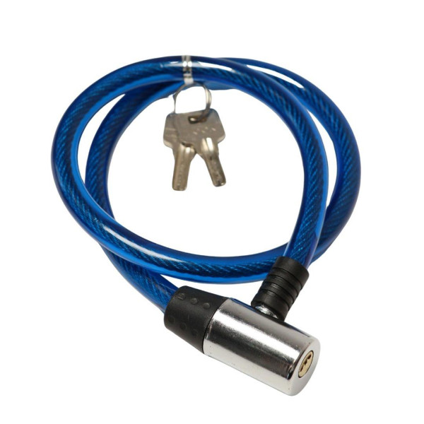 Замок тросовий на ключі VLT PJ-112S 800мм *12мм синій AM (брендоване пакування)