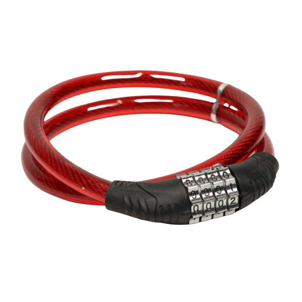 Замок тросовий кодовий VLT PJ-098 800мм *12мм червоний AM (брендоване пакування)