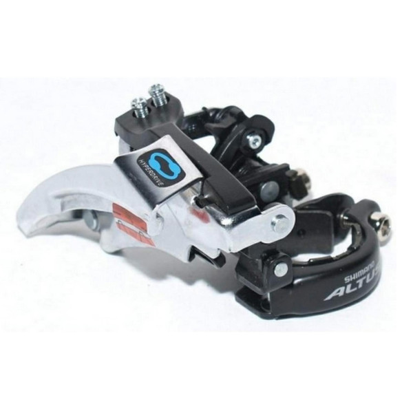 Перемикач перед. универсал. тяга нижн. хомут max-48T 34.9мм (адаптер 31.8мм)мм SHIMANO FD-M310 срiблястий з чорним