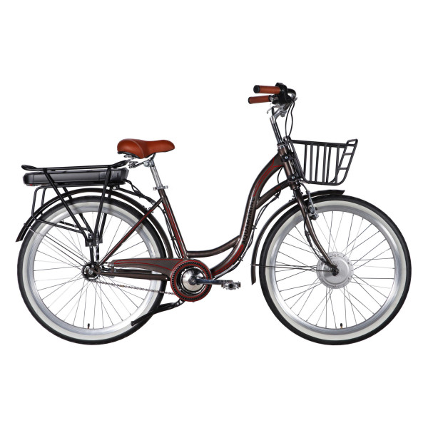 Велосипед уцінений з електроприводом 26" ST Dorozhnik eAQUAMARINE BH рама-17" 36B 13А*г 500Вт сірий YS 7810 з кошиком 2026