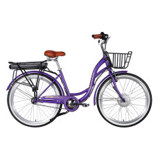 Велосипед уцінений з електроприводом 26" ST Dorozhnik eAQUAMARINE BH рама-17" 36B 13А*г 500Вт фіолетовий з кошиком 2026