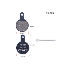 Колодки гальмiвнi полуметал DUST DS-08S 
Пiдходить пiд дисковi гальма Shimano TEKTRO IOX，Lyra, Novella