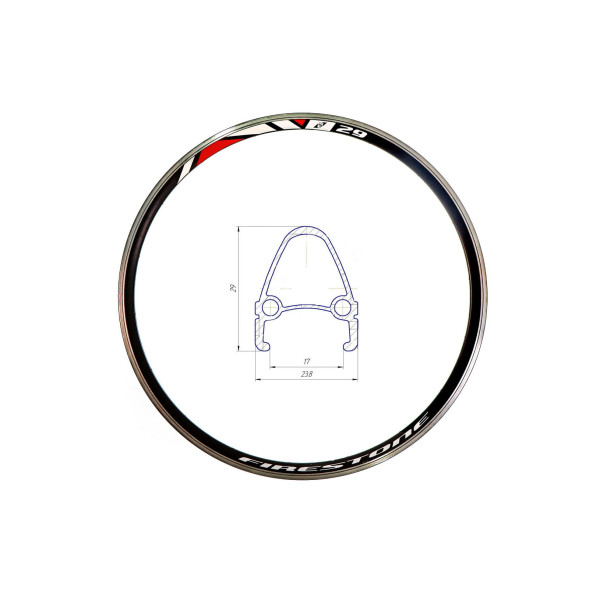 Обід 26" AL 32H 14G двост. з проточкою HLQC-04 під Vbr чорн.
