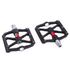 Педалі GINEYEA K-307 алюм. на пром. підшипн. чорно-червоні