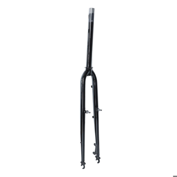 Вилка 28" жорстка disc/v-br ST 1-1/8 безрізьбова шток-290мм під ексцентрик чорний довжина ніг 500мм, шир 80мм