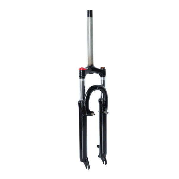 Вилка 26" Амортизаційна з локаутом disc/v-br ST 1-1/8 безрізьбова шток-260мм travel-100мм під ексцентрик чорний FSD LJ-641 (сталева корона і ноги)
