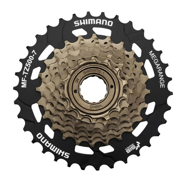 Тріскачка 7 швидк. SHIMANO MF-TZ500-7 Megarange 14-34Т коричневий